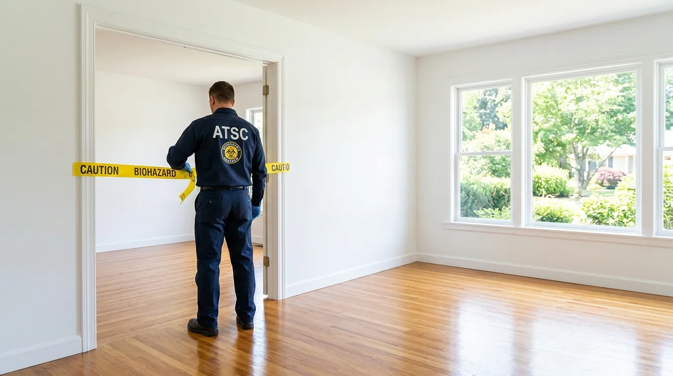 Certified biohazard cleanup crew performing Decomposition Cleanup in Dorchester